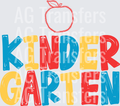 Back to School Apple Grade Level Kindergarten apple two line COLOR