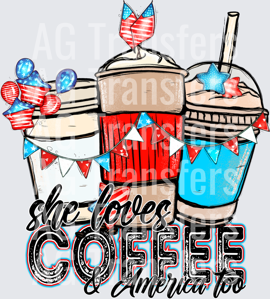 She loves coffee 4th of july cups (SSD) 36701