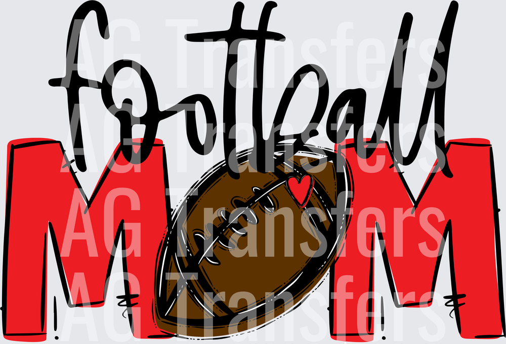 Football Mom Red No Flowers