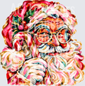SANTA FAUX PAINTED COLORFUL