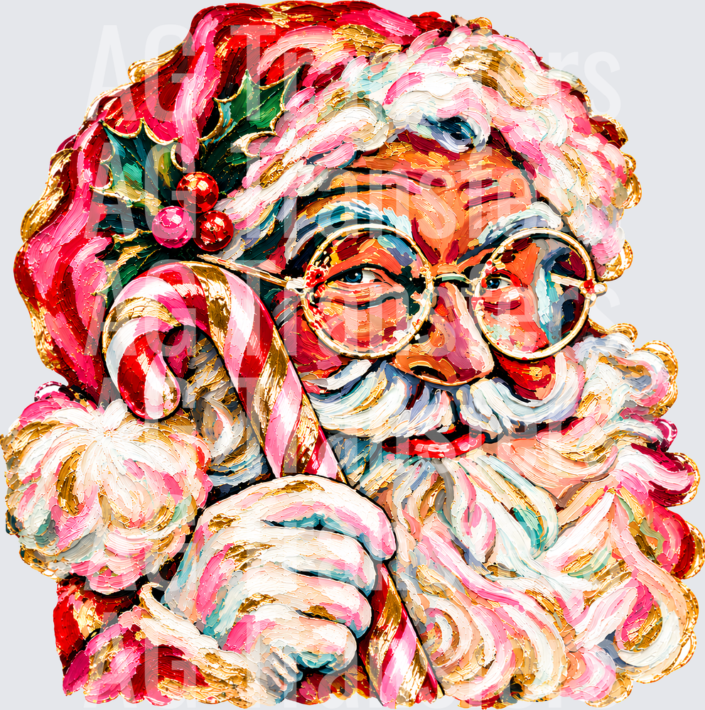SANTA FAUX PAINTED COLORFUL