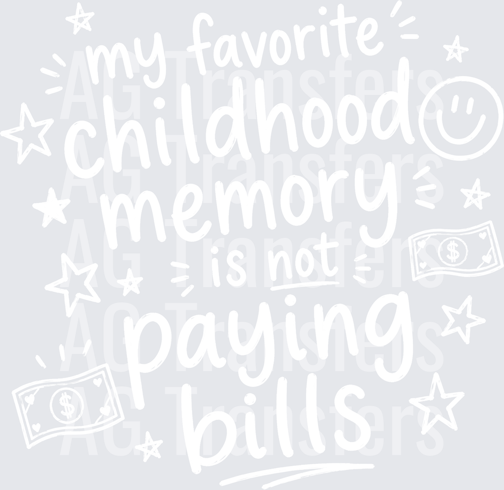 MY FAVORITE CHILDHOOD MEMORY white