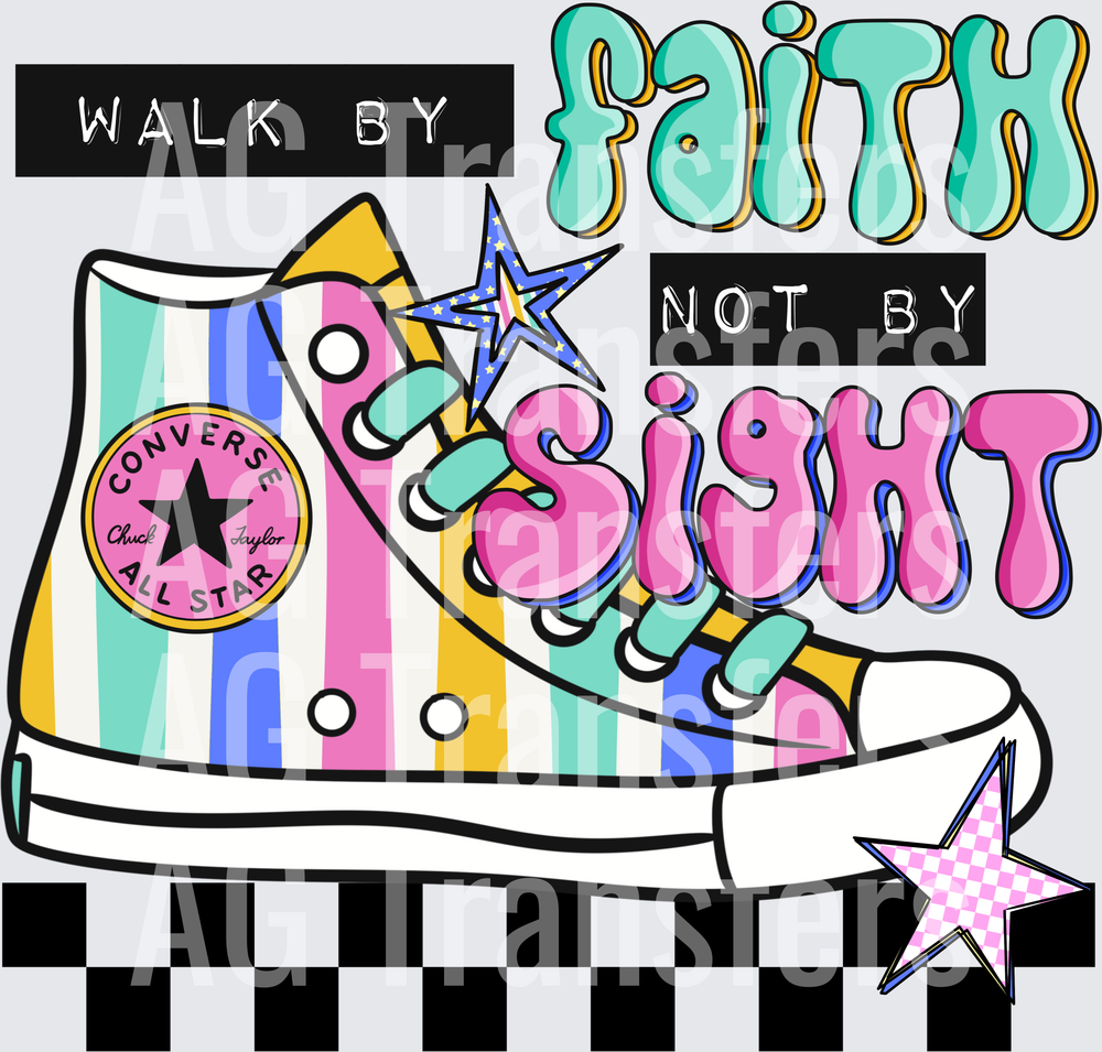 Walk by Faith not by sight checkered