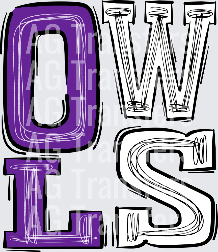 Owls-Purple-White