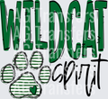 Team Go Spirit Wildcat Green Paw print Green stripe
