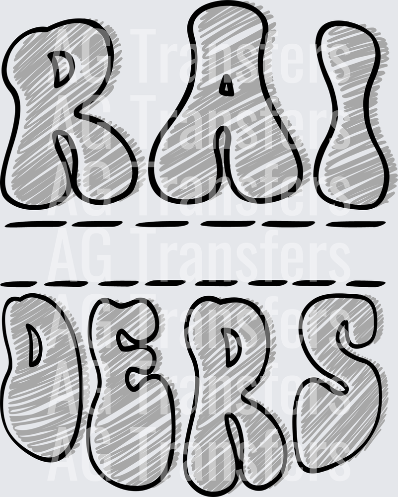 Sketch Mascot Names RAIDERS GRAY BLACK