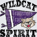 Pennant Mascots WILDCAT Spirit Purple
