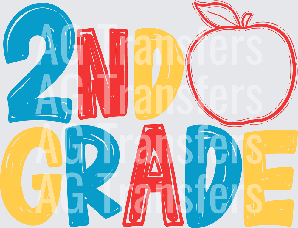 Back to School Apple Grade Level 2nd COLOR