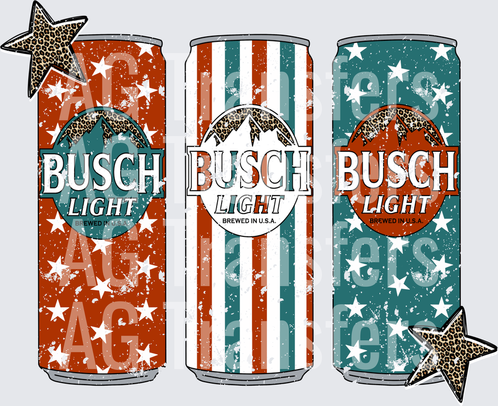 Patriotic cans distressed busch light