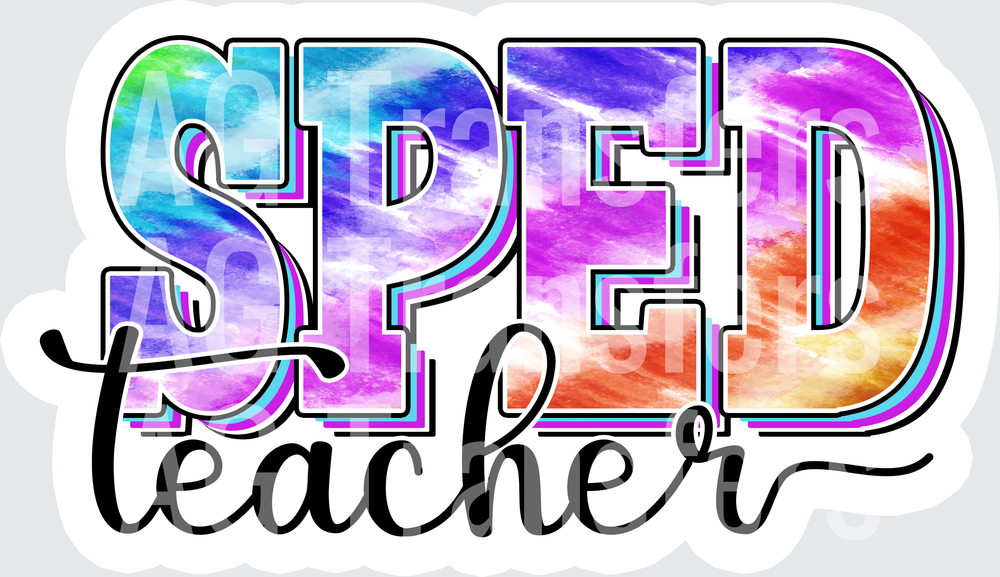 OFFSET Tie Dye Teacher Names SPED