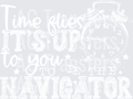 TIME FLIES WHITE FONT