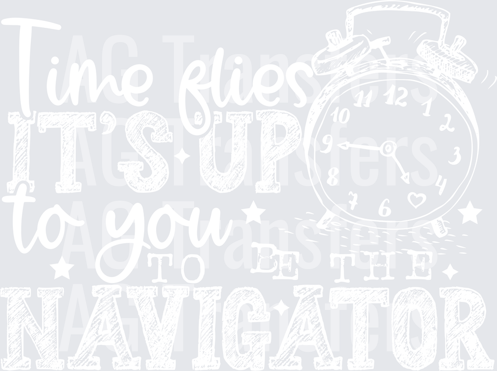 TIME FLIES WHITE FONT