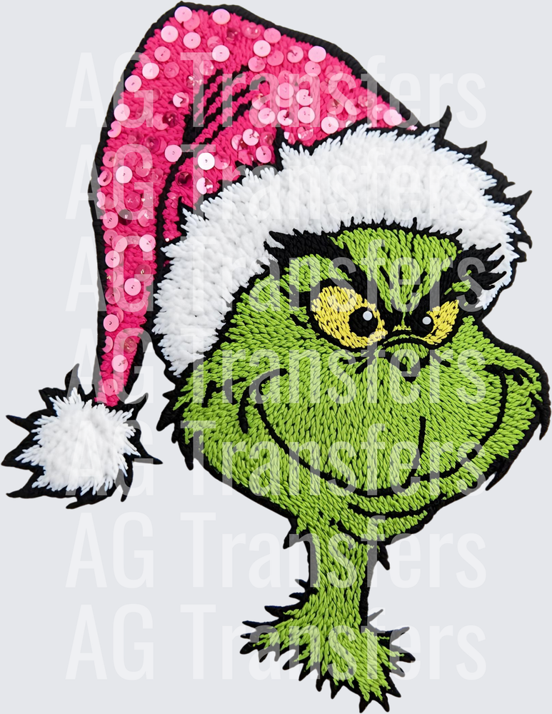 CHRISTMAS CHARACTER G PINK SEQUIN HAT