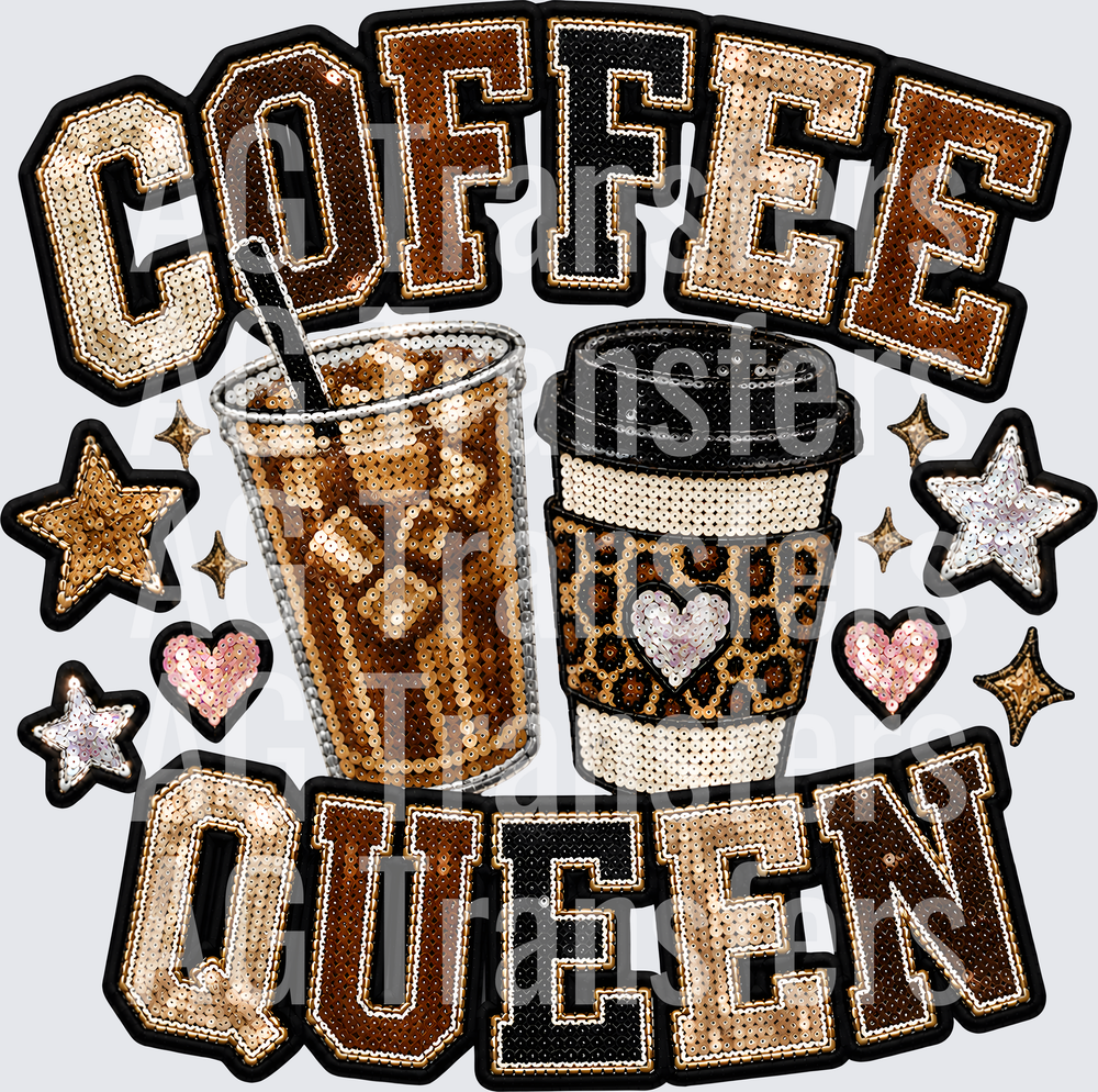 COFFEE QUEEN FAUX SEQUIN