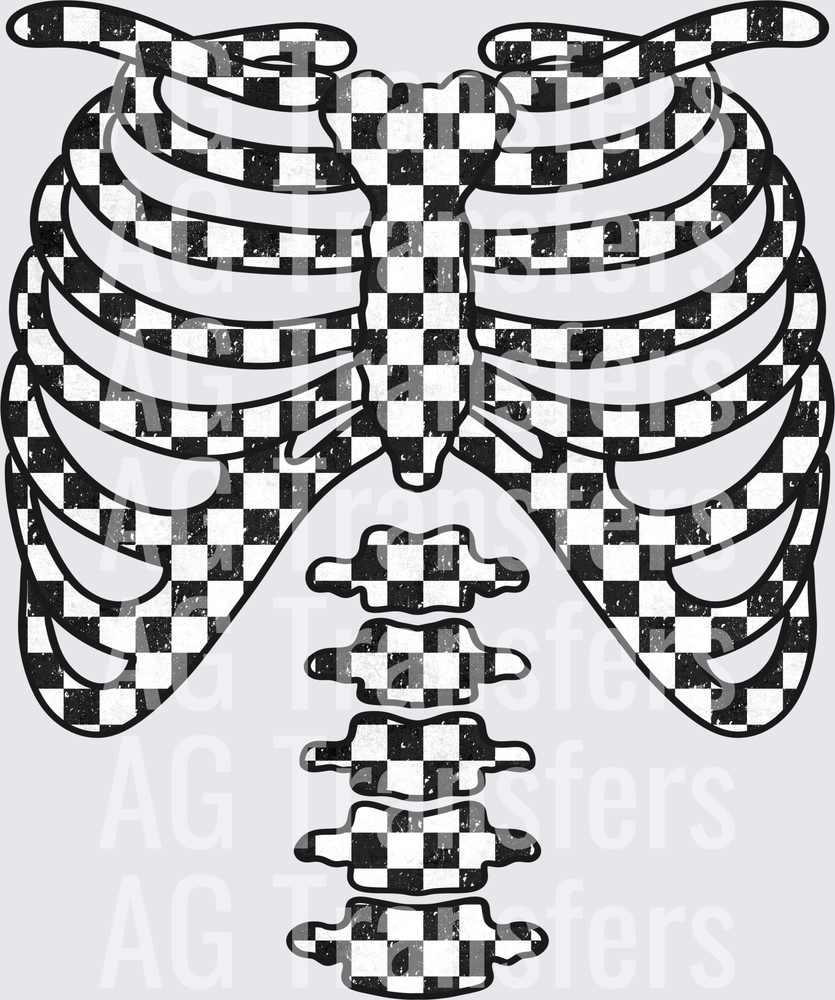 Checkered skeleton front