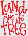 Land of the Free Red with White Outline
