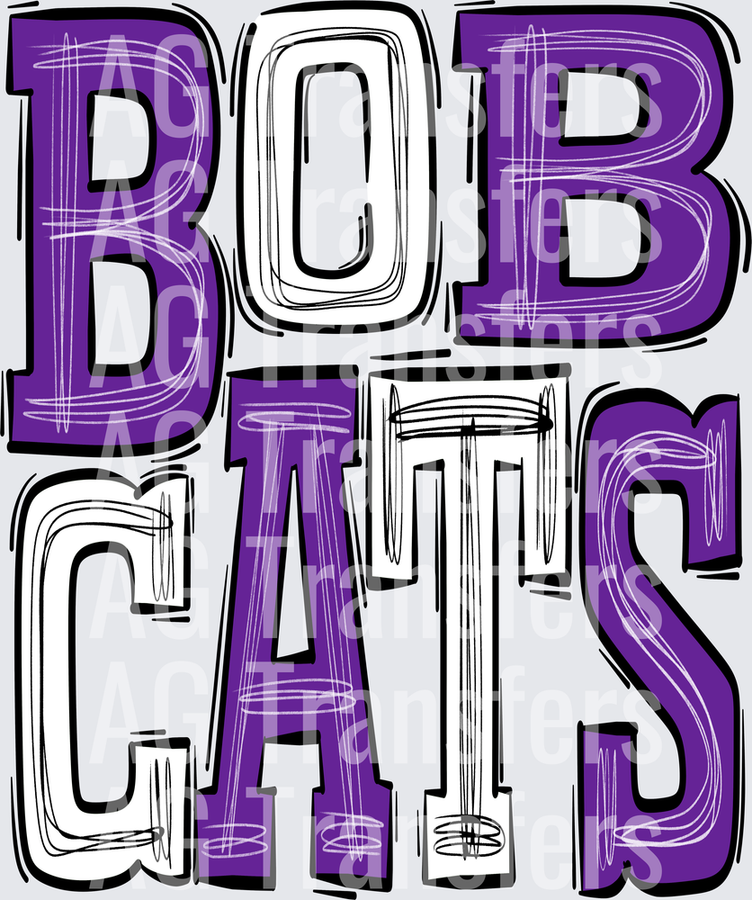 Bobcats -purple - white