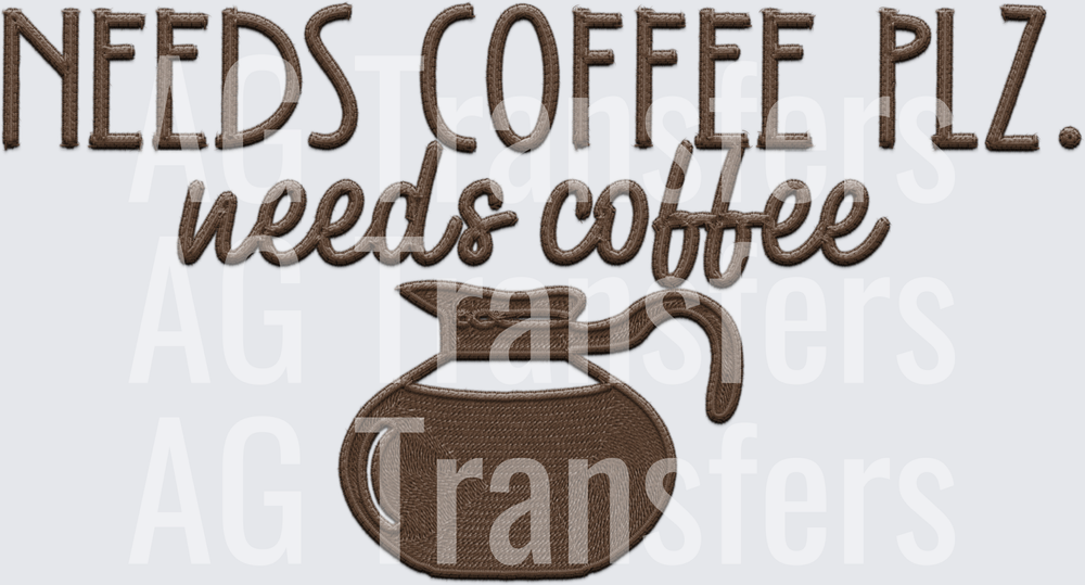 needs coffee plz faux emb