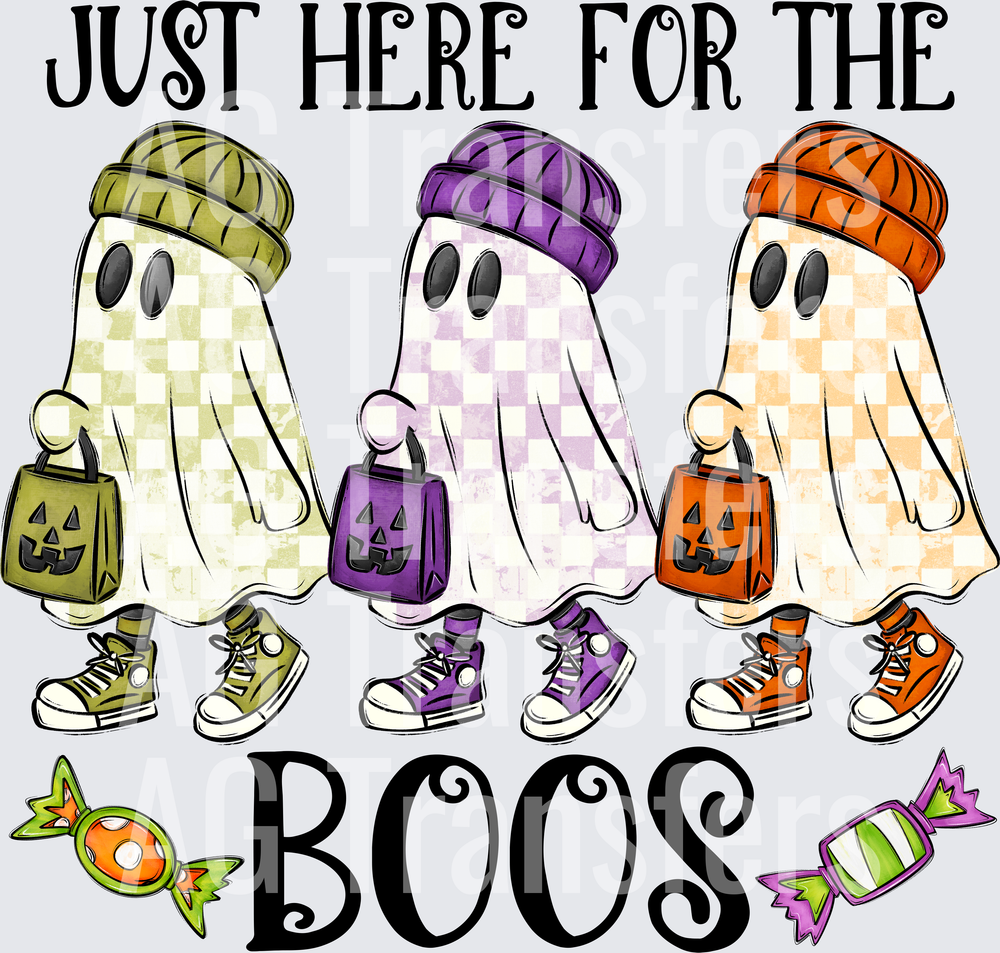 JUST HERE FOR THE BOOS BLACK PRINT