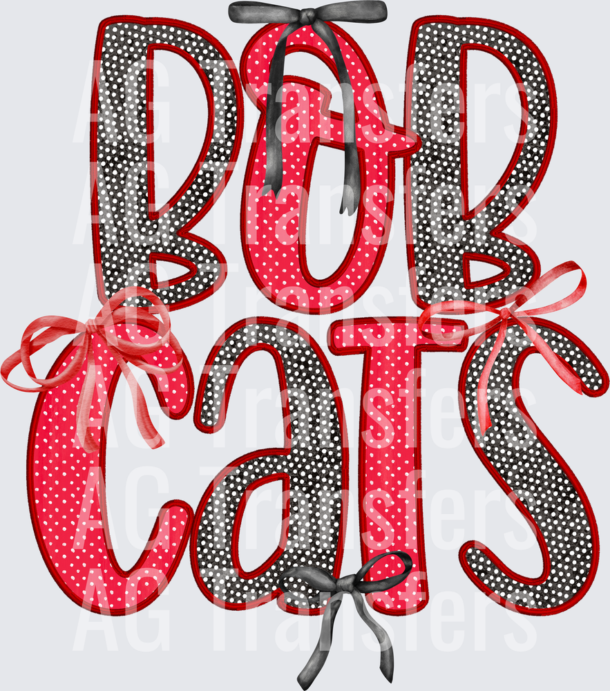 bobcats black red bow