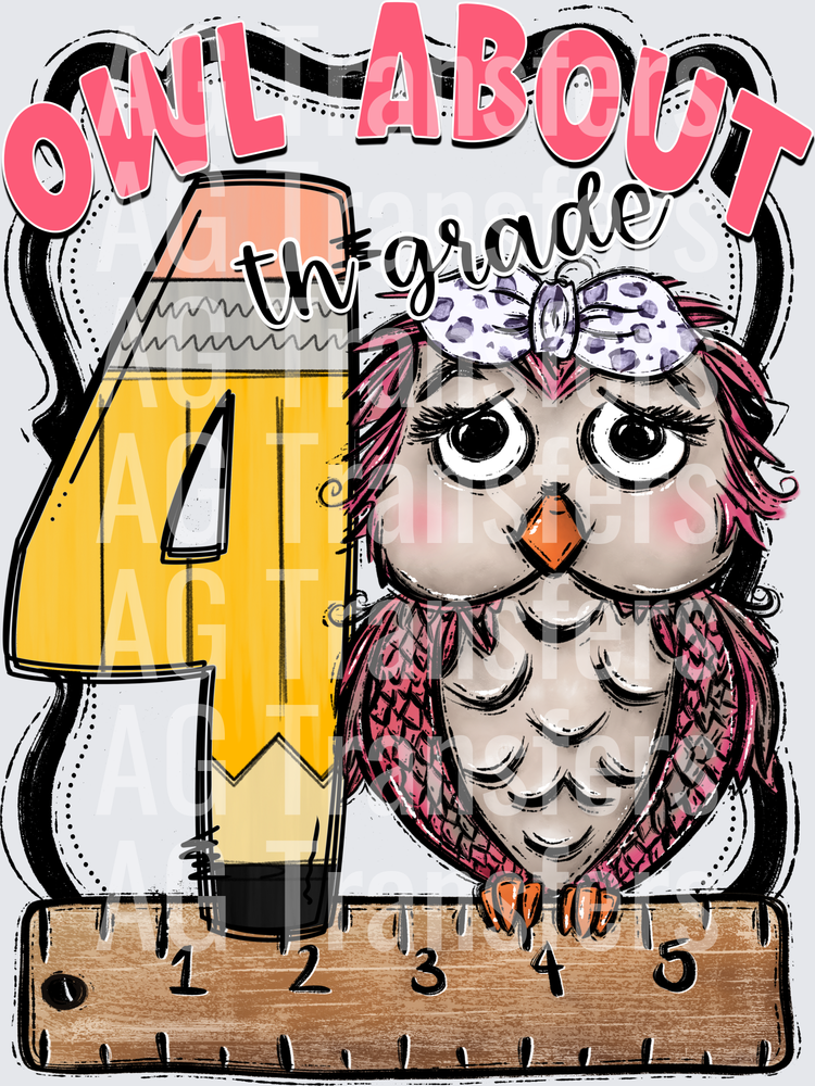 Owl About PINK FOURTH GRADE