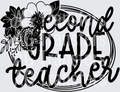 Teacher Floral Frame SECOND GRADE TEACHER