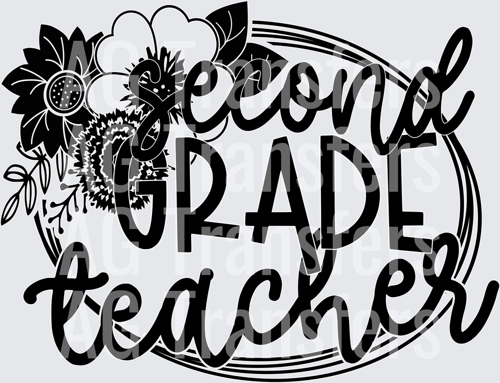 Teacher Floral Frame SECOND GRADE TEACHER
