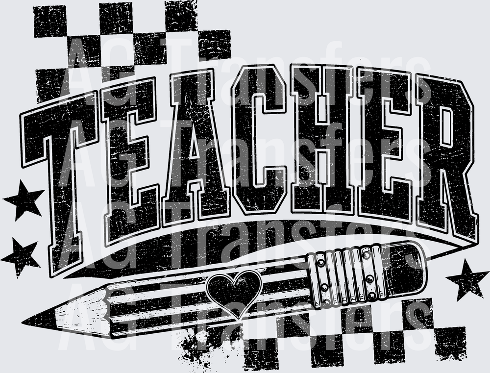 TEACHER PENCIL DISTRESSED