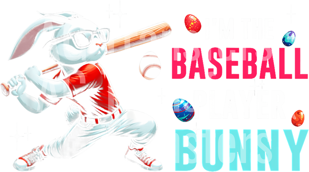 1 Bunny Playing Baseball Easter I_M The Baseball Player Bunny T-Shirt