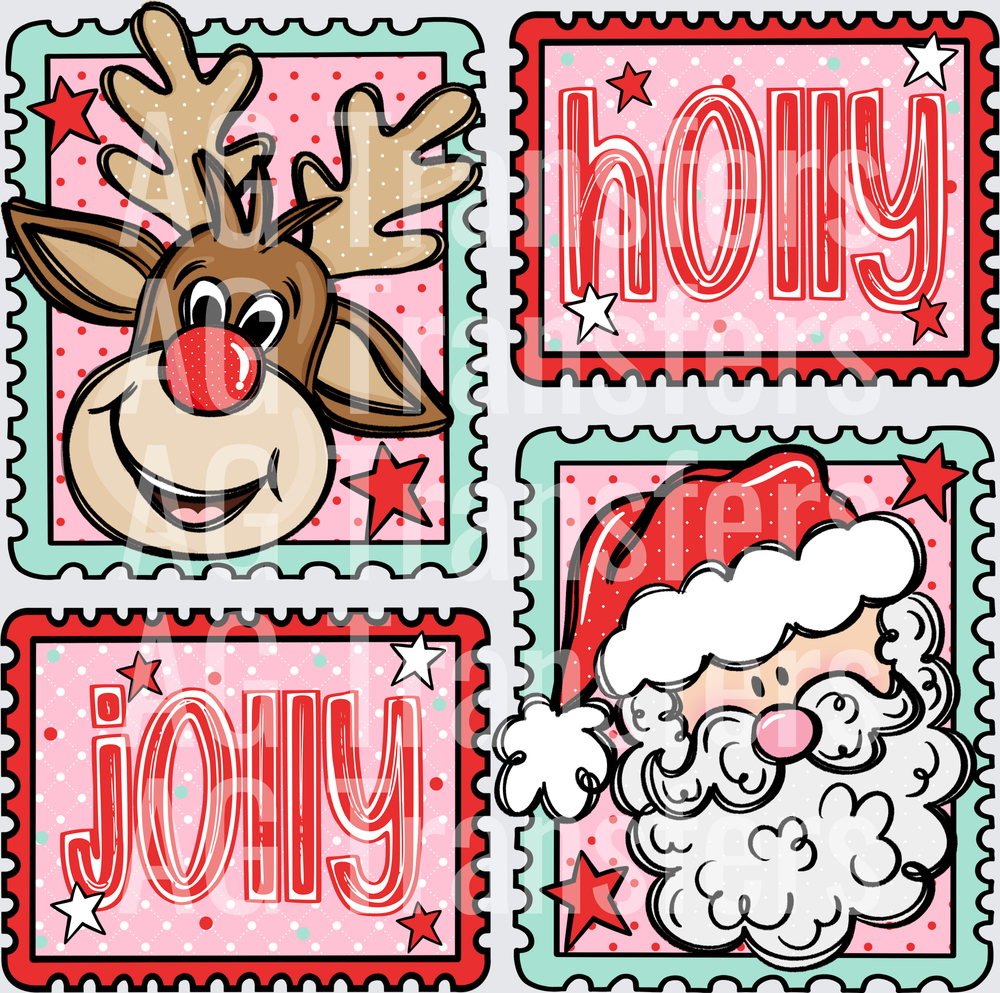 Holly_Jolly_Reindeer_Santa_Stamps