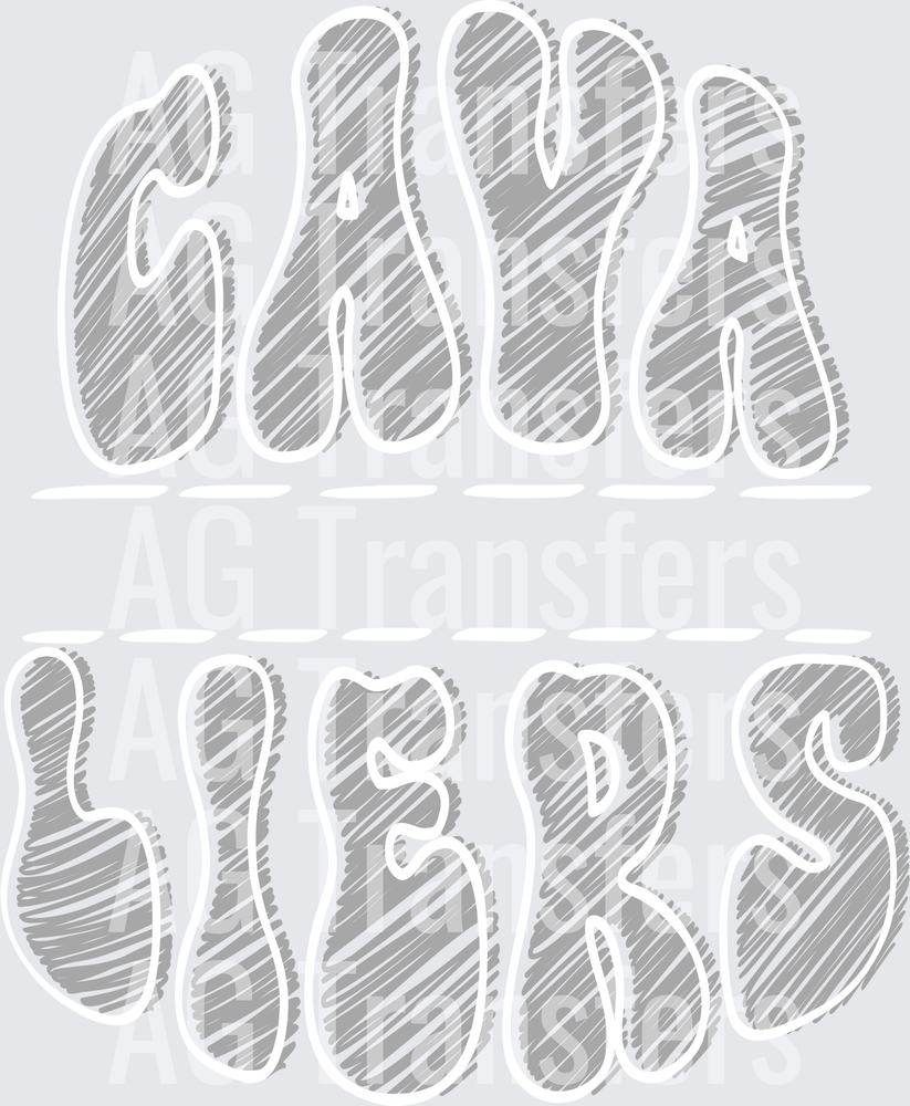 Sketch Mascot Names CAVALIERS GRAY WHITE