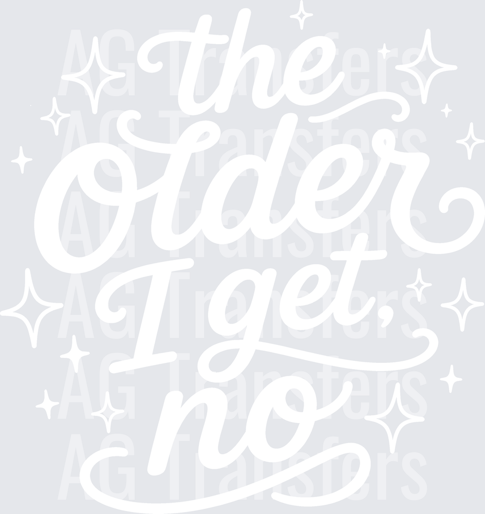 THE OLDER I GET NO