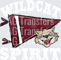 Pennant Mascots WILDCAT Spirit Maroon WHITE PRINT