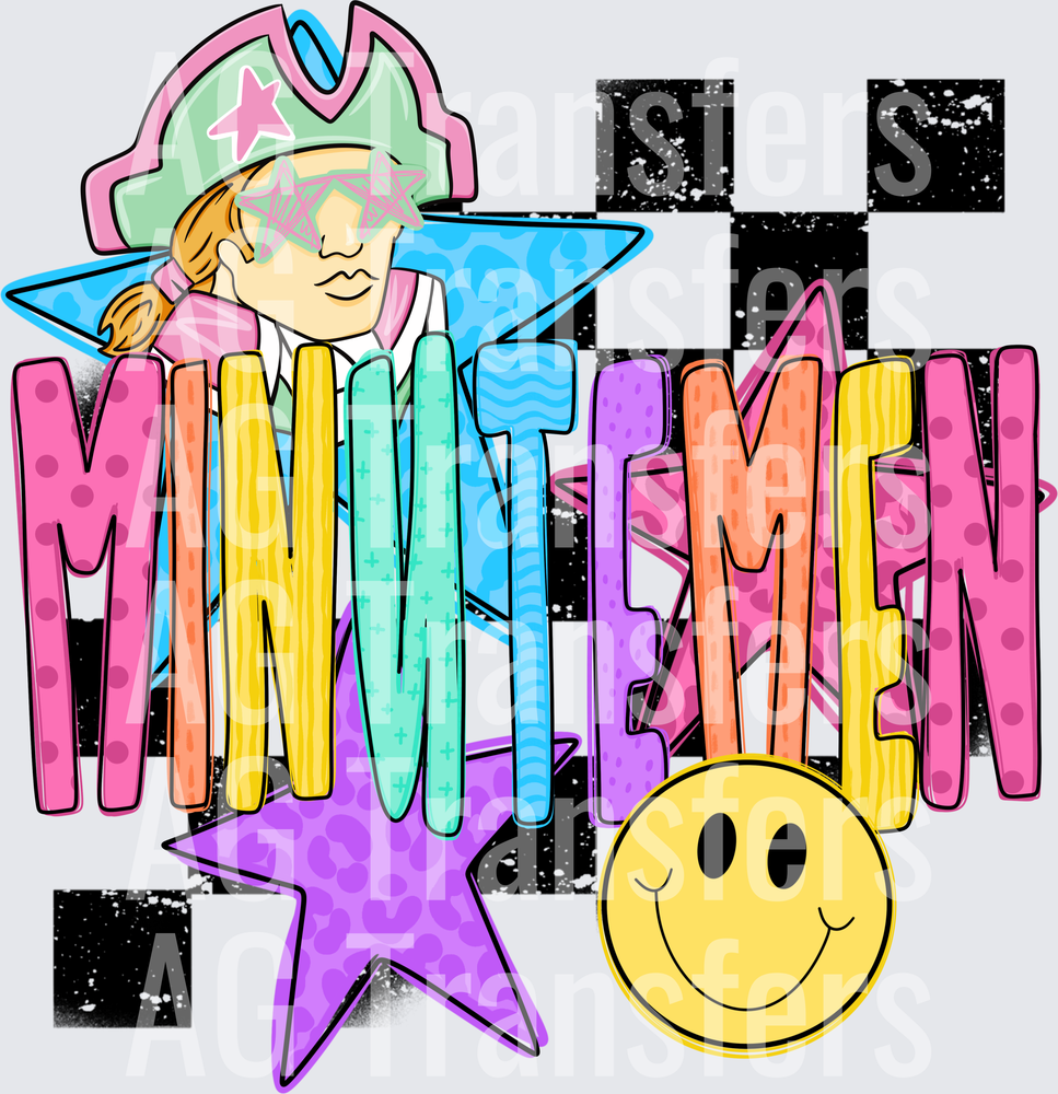Checkered mascot minuteman