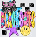 Checkered mascot black cats