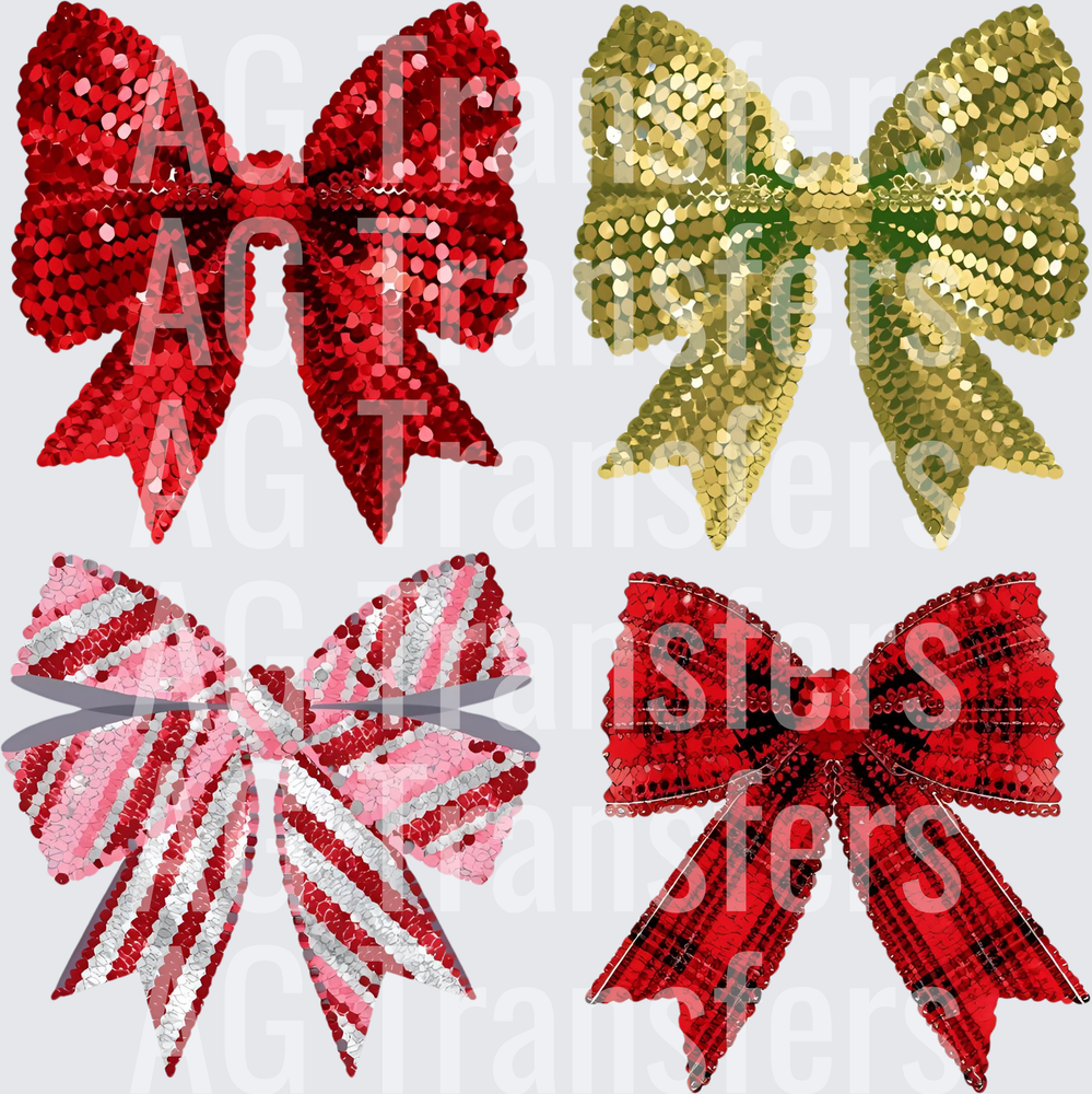 CHRISTMAS SEQUIN BOW COLLAGE