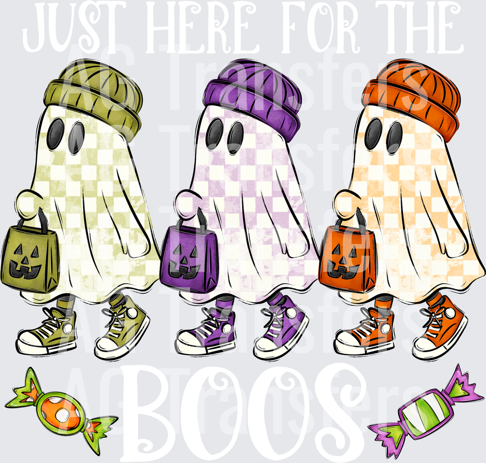 JUST HERE FOR THE BOOS WHITE PRINT