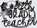 Teacher Floral Frame FIFTH GRADE TEACHER