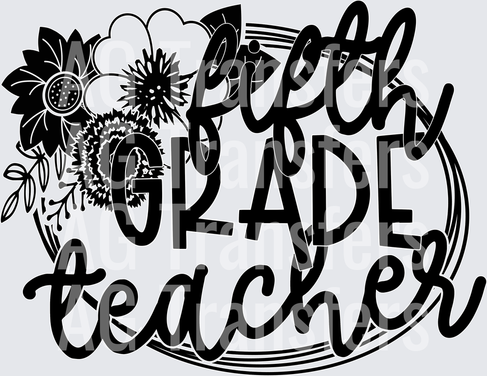 Teacher Floral Frame FIFTH GRADE TEACHER