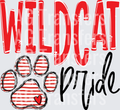 Team Go Spirit Wildcat Paw Print Red Stripe Red(1)