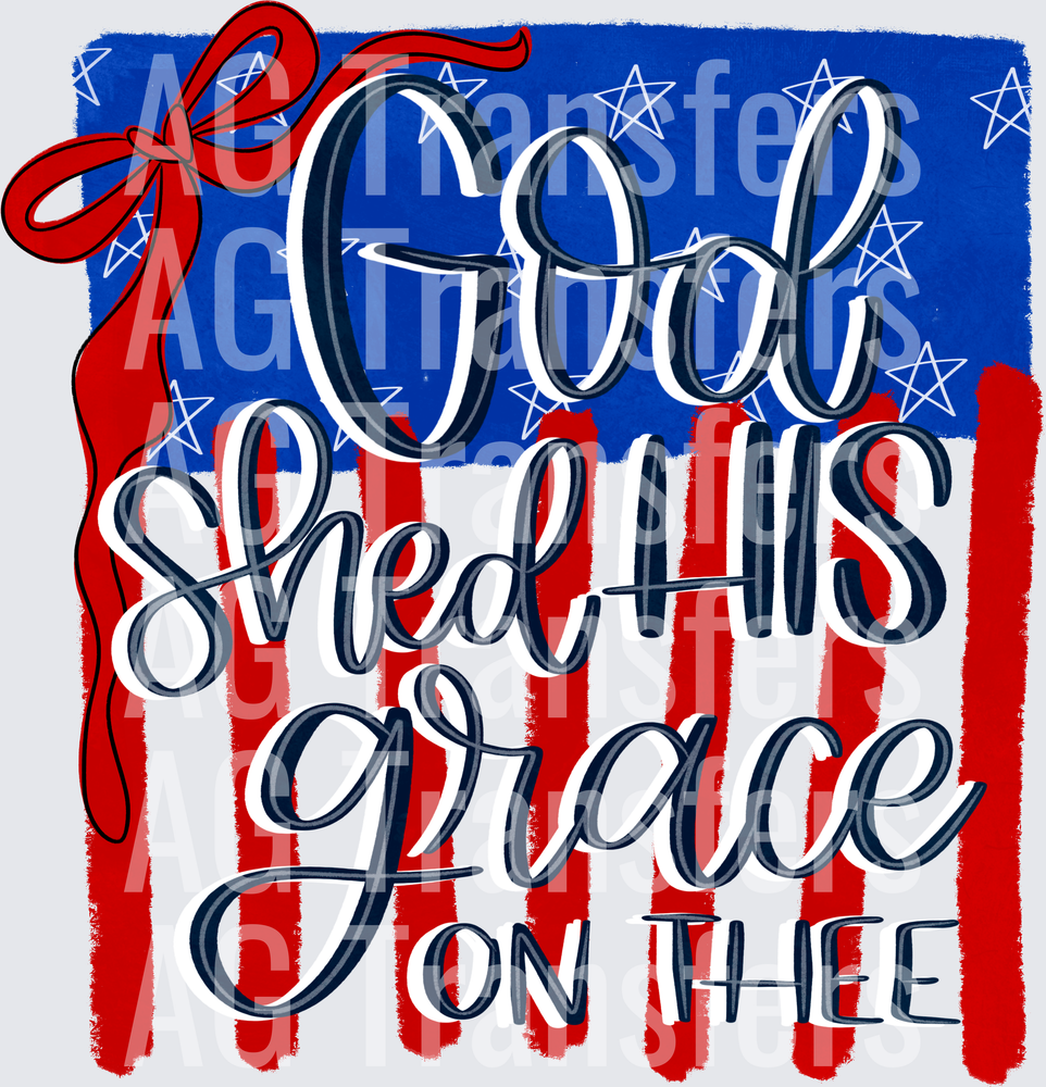 god shed his grace on thee white outline