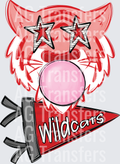 Red WildcatsBubble Gum and stars PNG