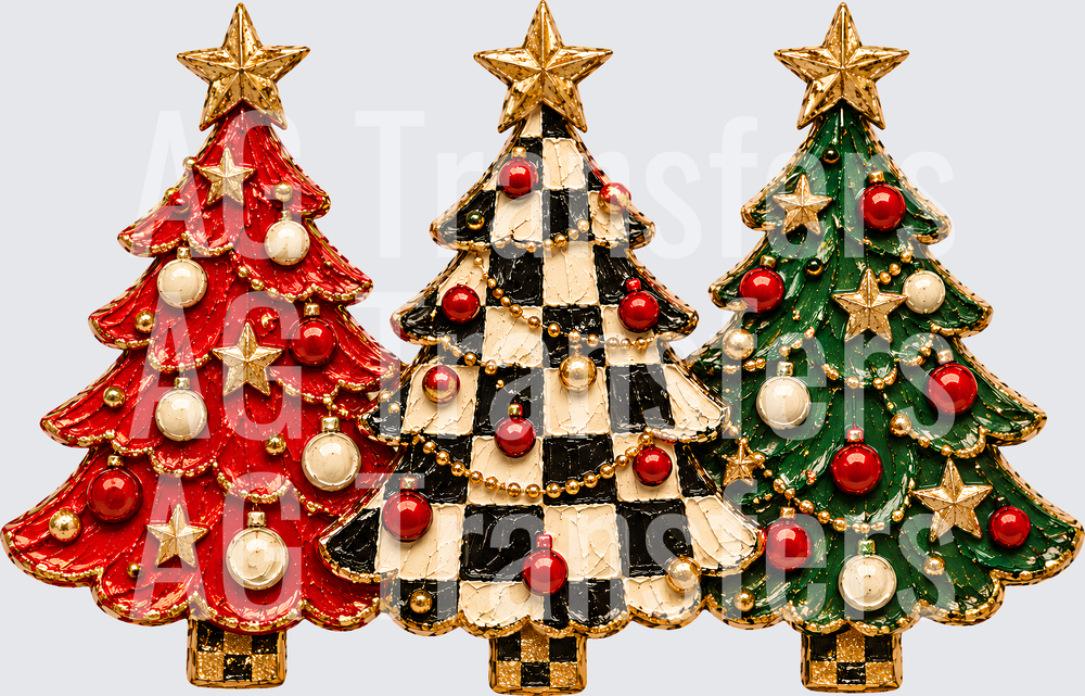 CHRISTMAS TREES FAUX PAINTED