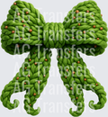 GREEN CHRISTMAS FAUX YARN BOW