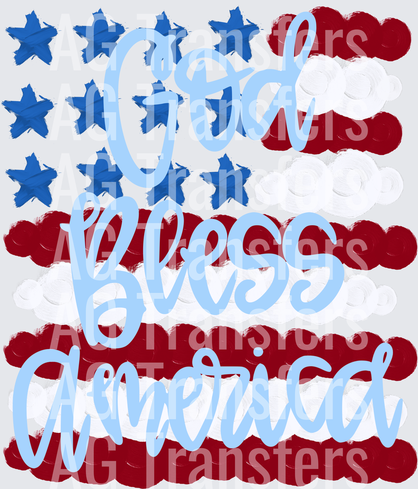 God bless America light blue
