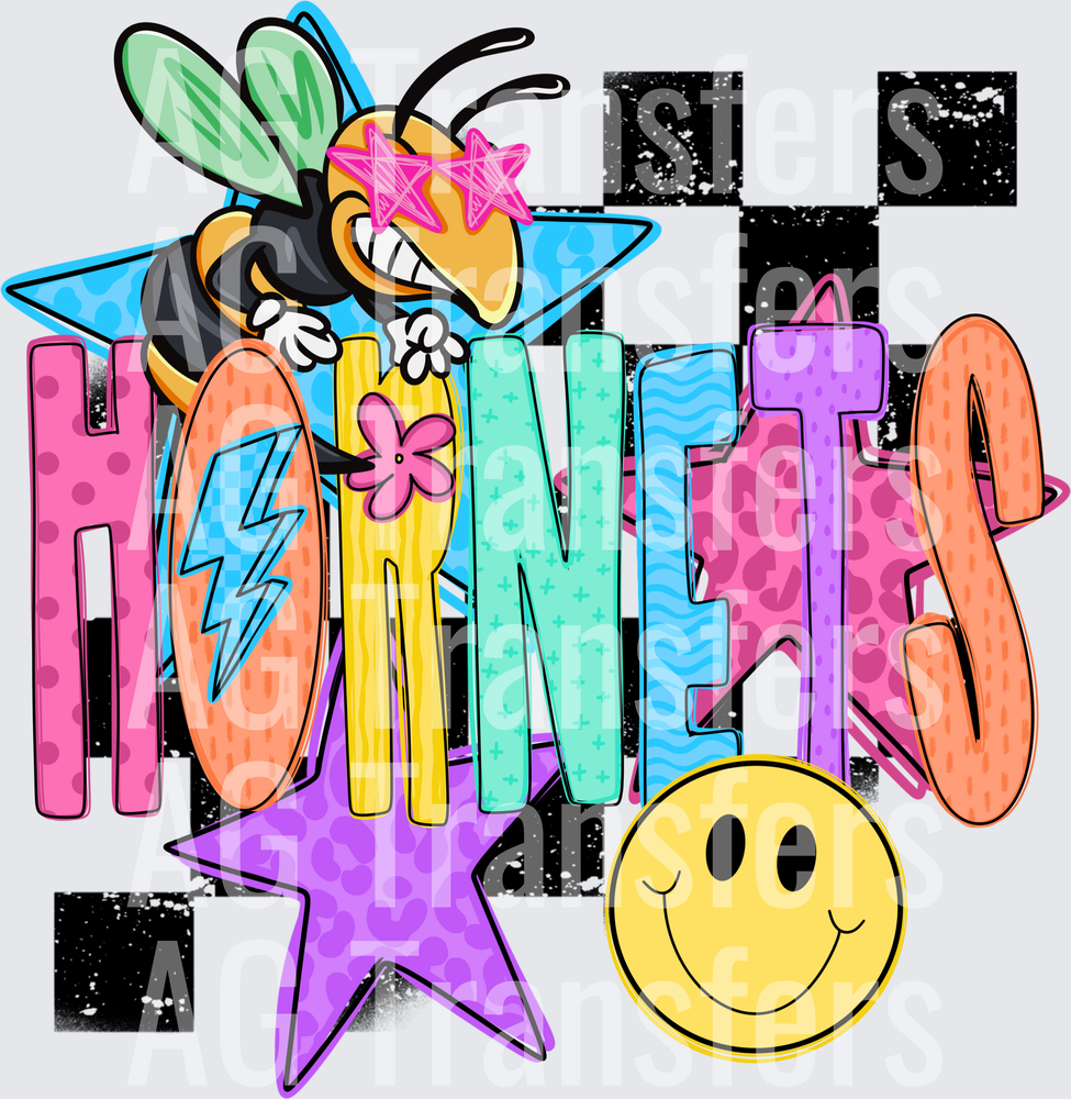 Checkered mascot hornets