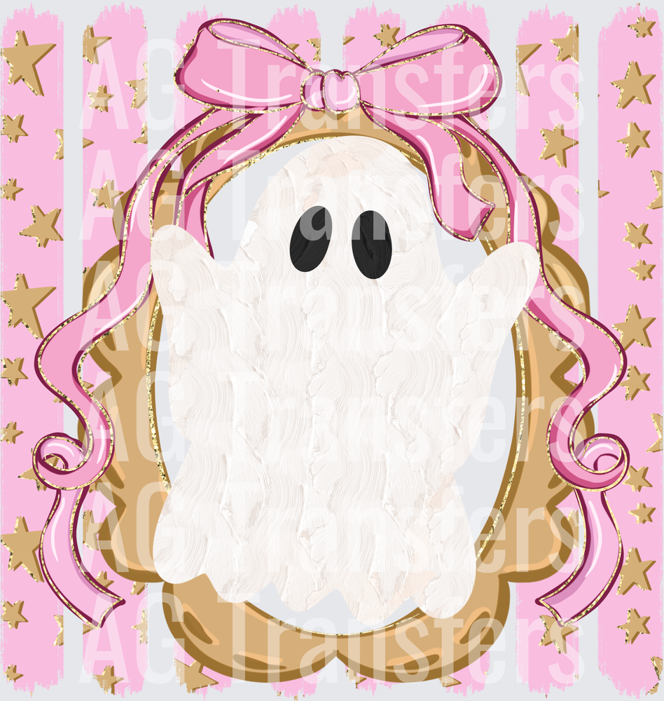 Ghost with bow frame paint effect