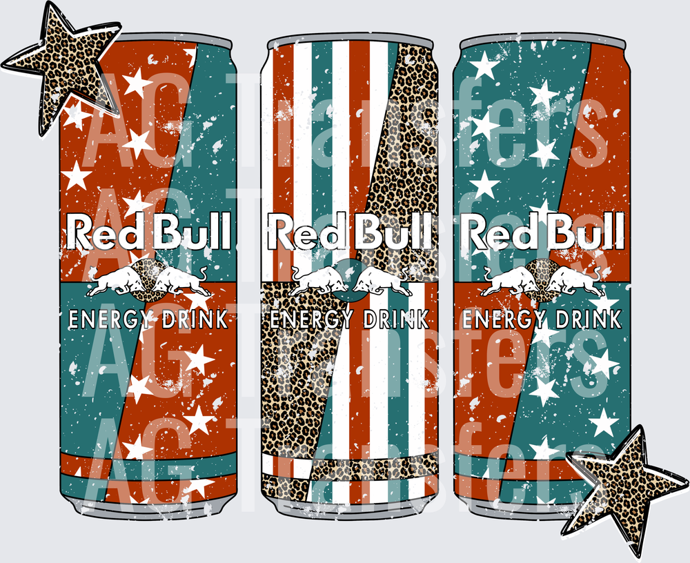 Patriotic Red Bull cans