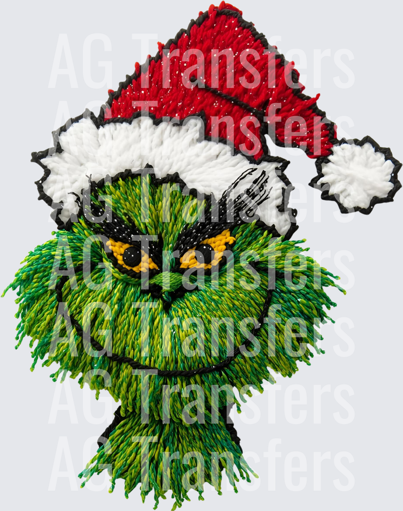 CHRISTMAS GREEN YARN FACE