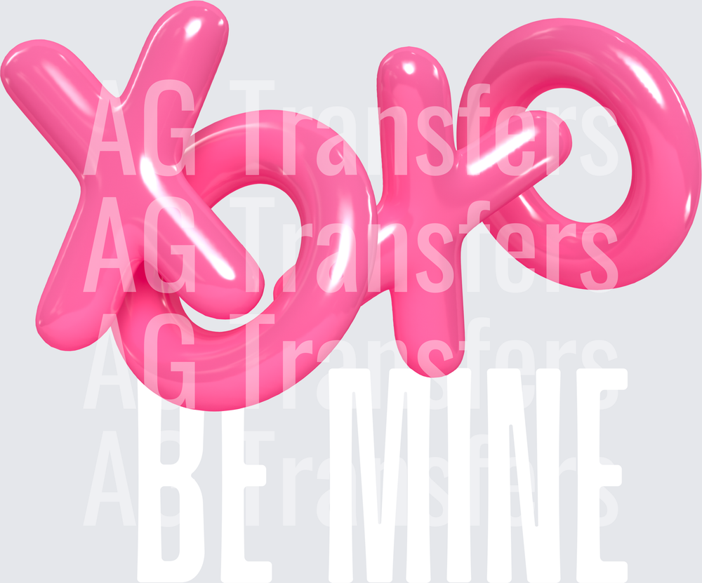 XOXO BE MINE WHITE FONT